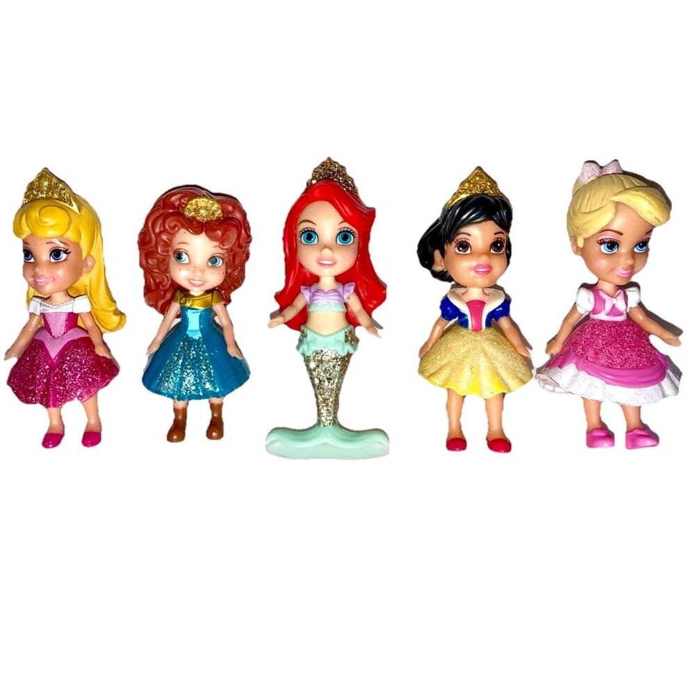 Disney Princess Mini Figures Lot 5 Ariel Snow White Cinderella Aurora